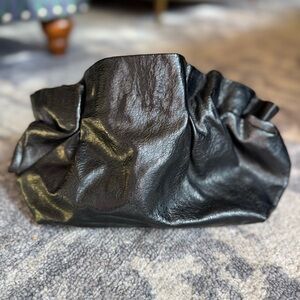 Black Vegan Leather Clutch